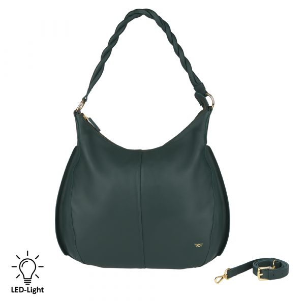 Riccardo Ferducci_018413 049_Hobo bag mit LED-Licht-Fach_Leder_grün_Damen_1_2022