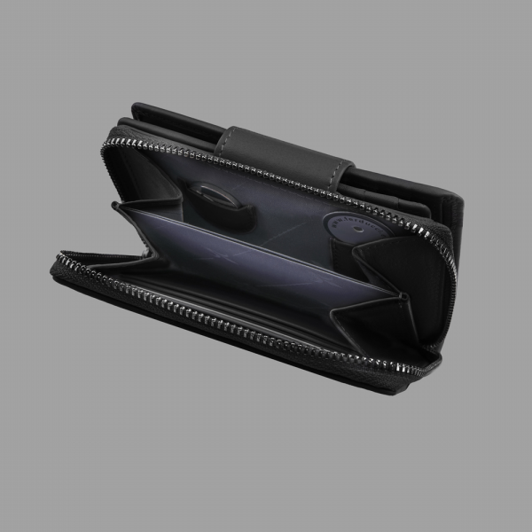 Ferducci - Elements_116490 002_Damen Reißverschluss-Börse_Leder_schwarz_Damen_4