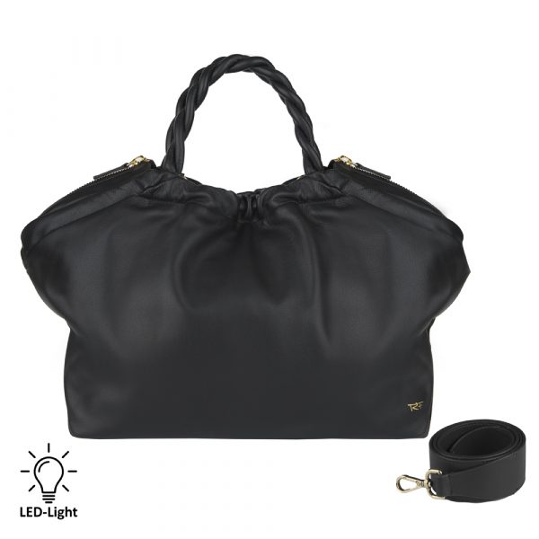 Riccardo Ferducci_018434 002_Shopper mit LED-Licht-Fach_Leder_schwarz_Damen_1