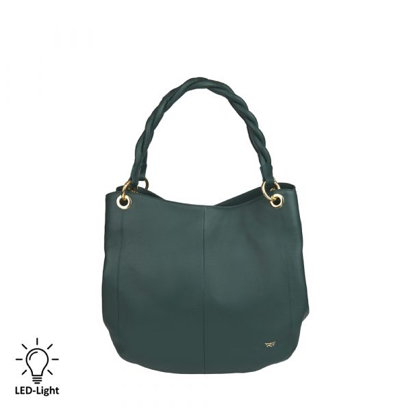 Riccardo Ferducci_018412 049_Hobo bag mit LED-Licht-Fach_Leder_grün_Damen_1
