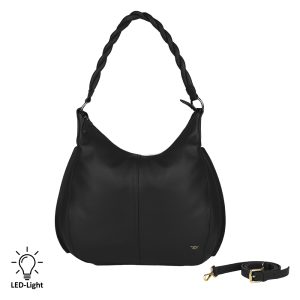Riccardo Ferducci_018413 002_Hobo bag mit LED-Licht-Fach_Leder_schwarz_Damen_1